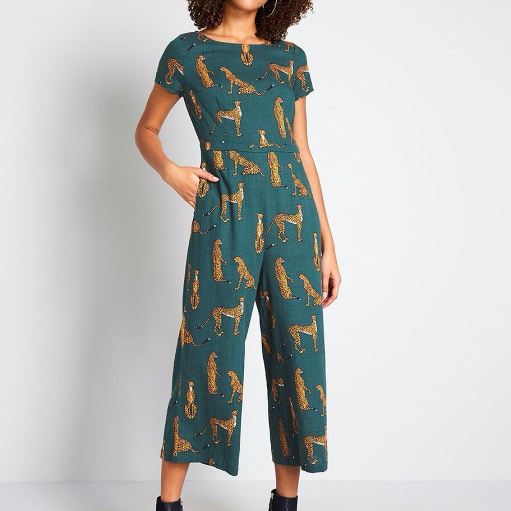 Modcloth "Bold Nation" Jumpsuit in Cheetah